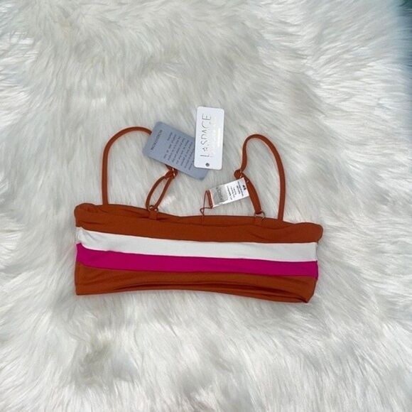 L*Space Womens Size Small Rebel Stripe Bikini Top - Picture 8 of 9